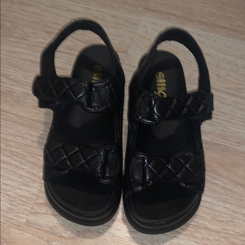 Black Platform Slingback Sandals - image 2